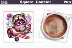 Animals Heart Square Coaster | Mother&#039;s Day Square Coaster Product Image 10