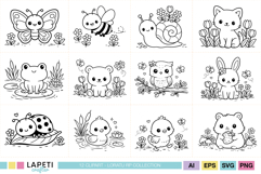 printable spring animal png set