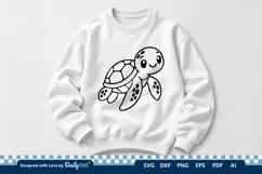 Cute Turtle SVG | Adorable Sea Animal Cut File Product Image 3