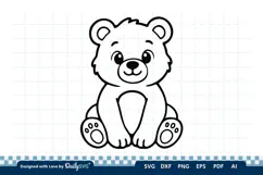 Cute Bear SVG | Adorable Animal Cut File Product Image 1