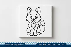 Cute Wolf SVG | Adorable Woodland Animal Cut File Product Image 2