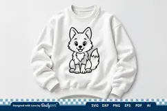 Cute Wolf SVG | Adorable Woodland Animal Cut File Product Image 3