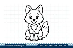 Cute Wolf SVG | Adorable Woodland Animal Cut File Product Image 1