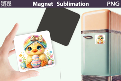 Cute Animal Easter Magnet | Duckling Egg Sublimation Product Image 1