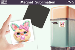 Cute Animal Easter Magnet | Chick Bunny Ears Sublimation Product Image 1