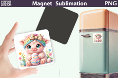 Cute Animal Easter Magnet | Pig Egg Sublimation Product Image 1