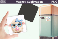 Cute Animal Magnet | Lamb Glasses Bubble Gum Product Image 1