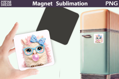 Cute Animal Magnet | Horse Glasses Bubble Gum Sublimation Product Image 1