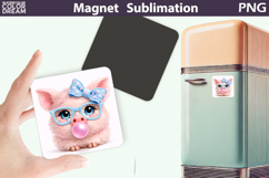 Cute Animal Magnet | Pig Glasses Bubble Gum Product Image 1