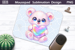 Cute Animal Mousepad | Valentine Sublimation Product Image 1