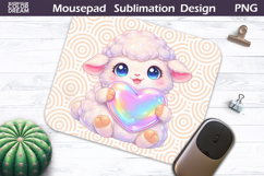 Cute Animal Mousepad | Valentine Sublimation Product Image 1