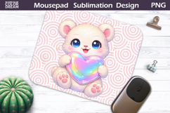 Cute Animal Mousepad | Valentine Sublimation Product Image 1