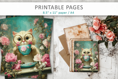 whimsical animal printable pages, junk journal papers Product Image 4