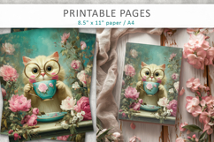 whimsical animal printable pages, junk journal papers Product Image 5