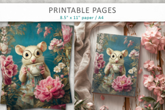funny animal printable pages, retro animal illustration Product Image 6