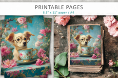 cute dog wearing glasses illustration, printable paper Product Image 3