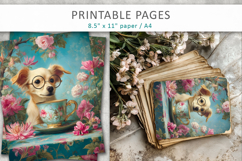 cute dog wearing glasses illustration, printable paper Product Image 5