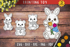 Cute Animal Painting Toy Ornament SVG 
