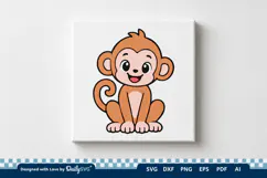 Cute Monkey SVG | Adorable Animal Cut File Product Image 2