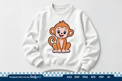 Cute Monkey SVG | Adorable Animal Cut File Product Image 1