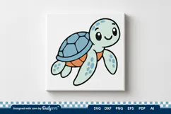 Cute Turtle SVG | Adorable Sea Animal Cut File Product Image 2