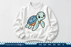 Cute Turtle SVG | Adorable Sea Animal Cut File Product Image 3