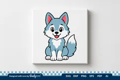 Cute Wolf SVG | Adorable Woodland Animal Cut File Product Image 2