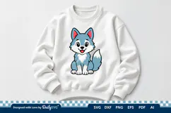 Cute Wolf SVG | Adorable Woodland Animal Cut File Product Image 1