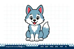 Cute Wolf SVG | Adorable Woodland Animal Cut File Product Image 3