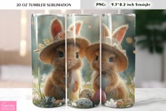 Cute Easter Rabbits on the Lawn| Tumbler Wrap Product Image 1