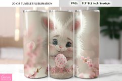 Cute White Easter Bunny Tumbler Wrap Product Image 1