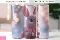 Cute Pink Easter Bunny Tumbler Wrap Product Image 1