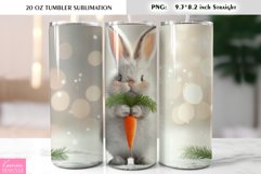 Cute Gray Bunny Tumbler Wrap Product Image 1