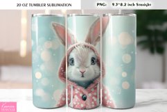 Cute Easter Bunny Wearing Pink Coat|Tumbler Wrap Product Image 1