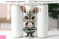 Cute Easter Bunny Wearing Striped Dress|Tumbler Wrap Product Image 1