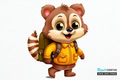 Cute Animal with Backpack PNG Clipart Product Image 1