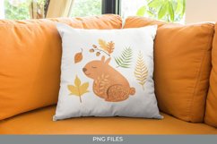Cute Squirrel with Autumn Leaves Sublimation Product Image 1