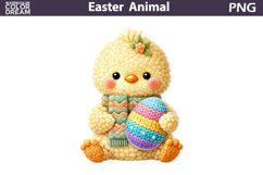 Baby Animal Easter Clipart | Chicken Egg Sublimation Product Image 1