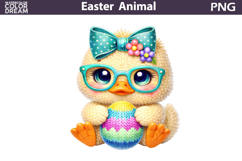 Baby Animal Easter Clipart | Duck Egg Sublimation Product Image 1