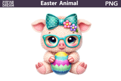 Baby Animal Easter Clipart | Pig Egg Sublimation Product Image 1