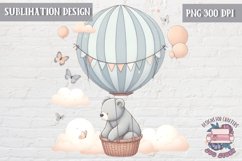 Cute Teddy Bear Sublimation Design Kids Decor PNG Product Image 1