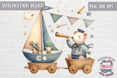 Cute Teddy Bear Mouse Sublimation Design Kids Decor PNG Product Image 1