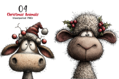 Cute Animals Christmas Clipart Product Image 1