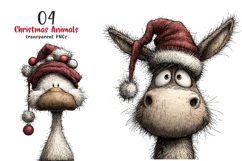 Cute Animals Christmas Clipart Product Image 1
