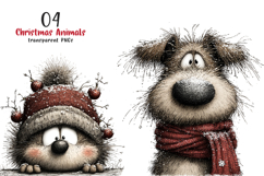 Cute Animals Christmas Clipart Product Image 1