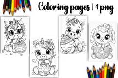 Cute animals Design |Easter Coloring pages Product Image 1
