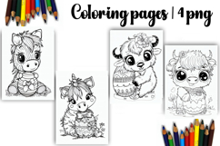 Cute animals Design |Easter Coloring pages Product Image 1