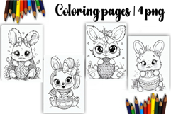 Cute animals Design |Easter Coloring pages Product Image 1