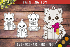 Cute Animals Gift Painting Toy SVG Ornament SVG