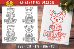Cute Animals Gingerbread Merry Christmas SVG 